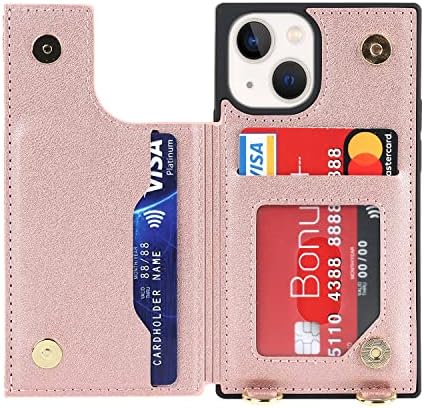 קאבור לאייפון 13 מארז ארנק קרוסבודי עם מחזיק כרטיס, [4 חריצי כרטיס] [כיס רוכסן 1] [תכונת מעמד] מארז
